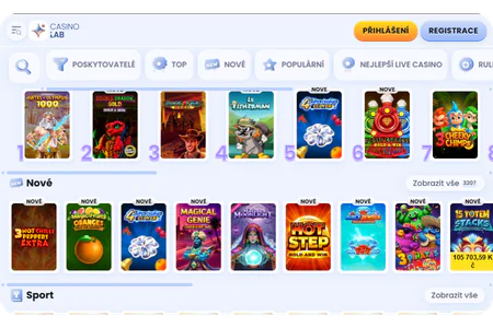 Casinolab screan main page
